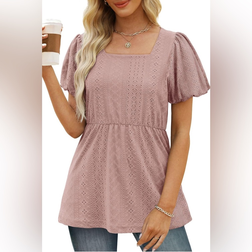 NWOT. Blush Peplum Top.